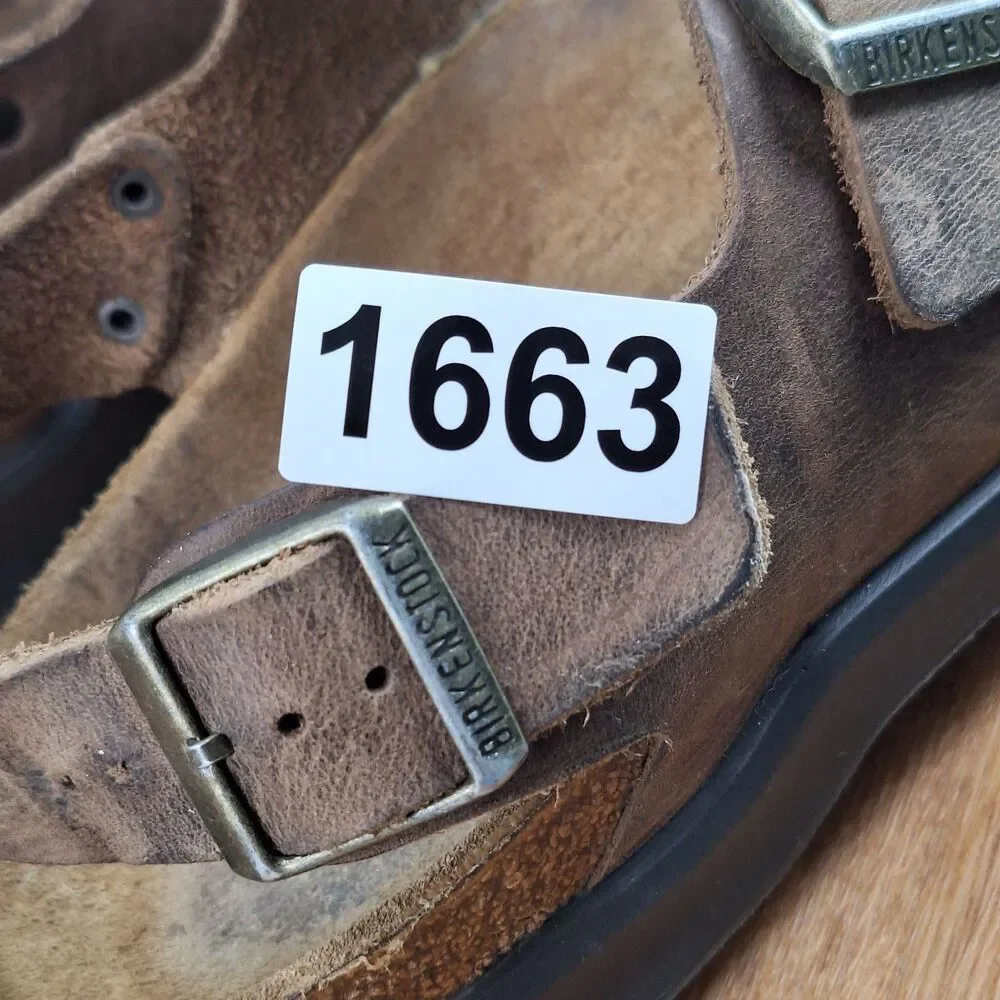 Birkenstock Milano Men's 11.5 12 EU 45 Faded Khaki Leather Sandals Germany